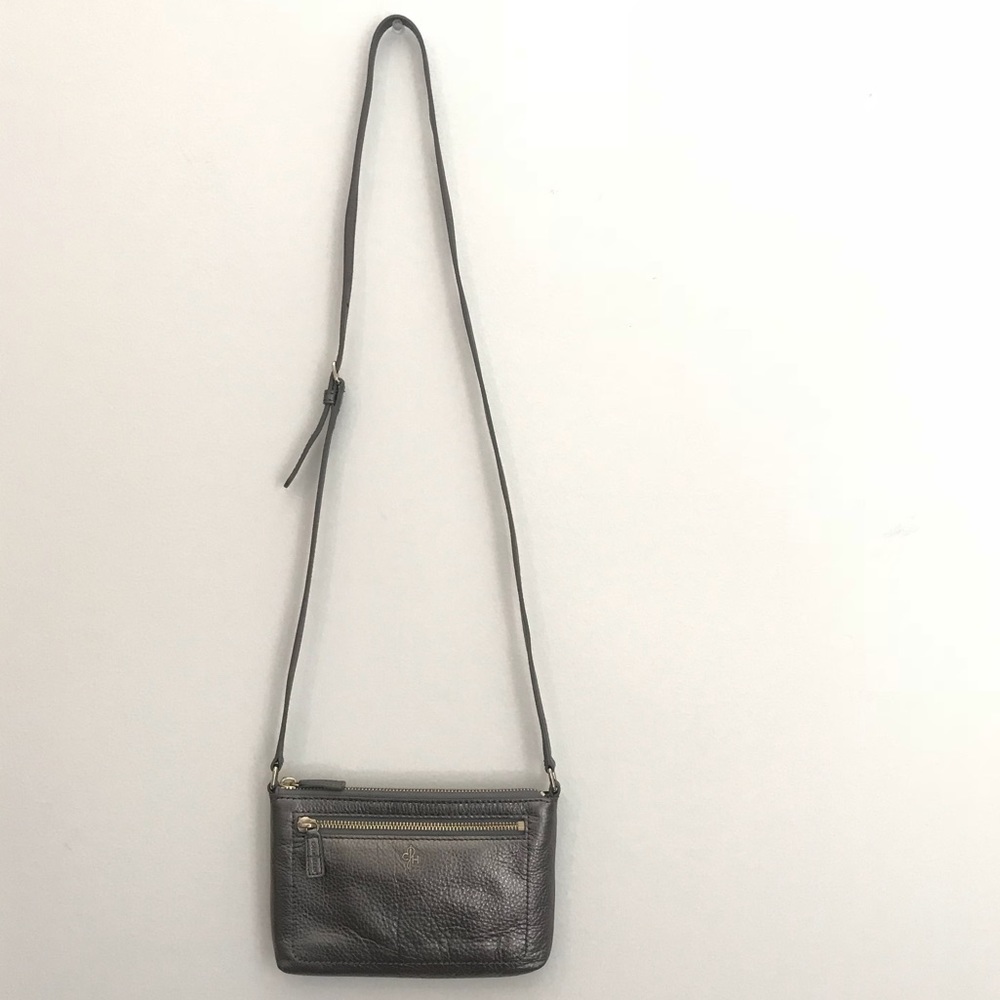 [Cole Haan] Silver Adjustable Crossbody Bag